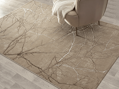 Creation Vloerkleed – Beige – Takken Design – Laagpolig Vloerkleed