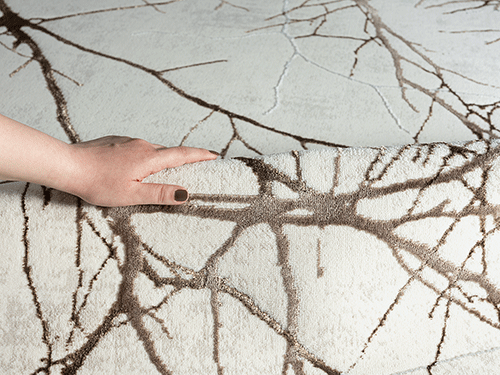 Creation Rond Vloerkleed – Cream – Takken Design – Laagpolig Vloerkleed