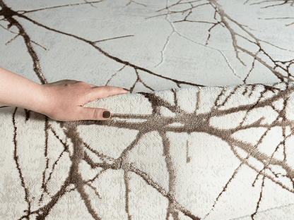 Creation Rond Vloerkleed – Cream – Takken Design – Laagpolig Vloerkleed