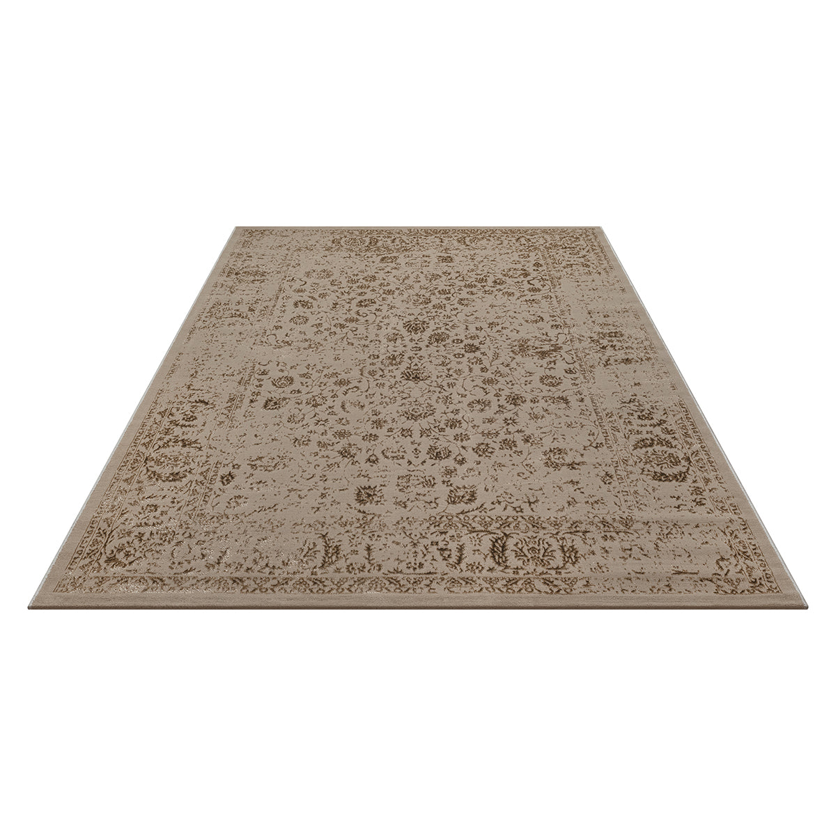 Creation Vloerkleed – Donker Beige – Vintage Oosters Design – Laagpolig Vloerkleed
