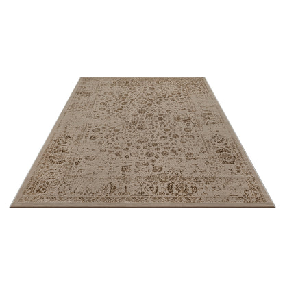 Creation Vloerkleed – Donker Beige – Vintage Oosters Design – Laagpolig Vloerkleed