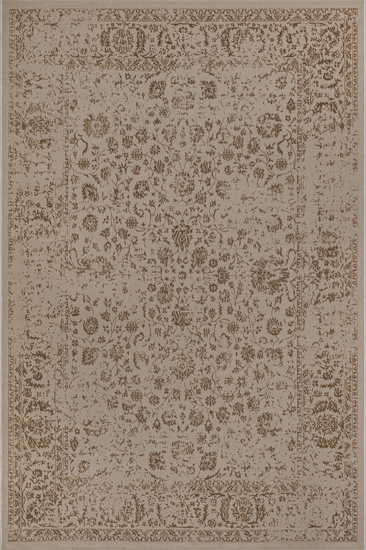 Creation Vloerkleed – Donker Beige – Vintage Oosters Design – Laagpolig Vloerkleed