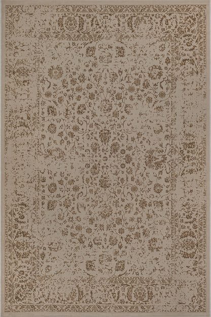 Creation Vloerkleed – Donker Beige – Vintage Oosters Design – Laagpolig Vloerkleed