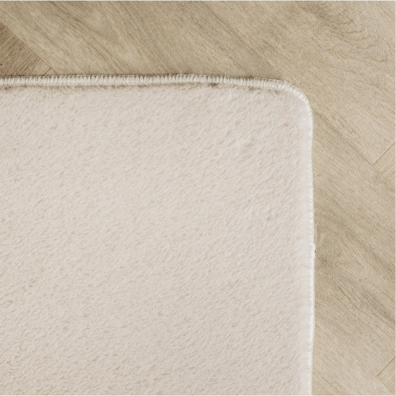 Joy Rond Vloerkleed – Creme/Ivory – Effen laagpolig vloerkleed – zacht en met glans