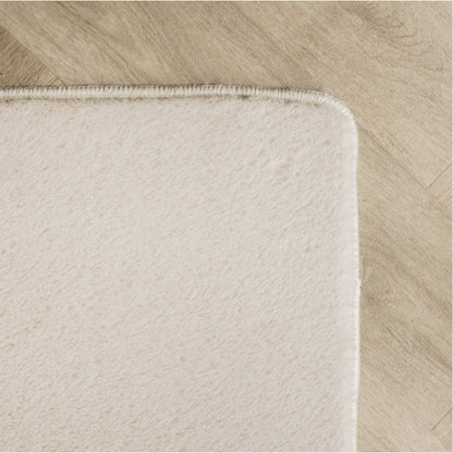Joy Rond Vloerkleed – Creme/Ivory – Effen laagpolig vloerkleed – zacht en met glans