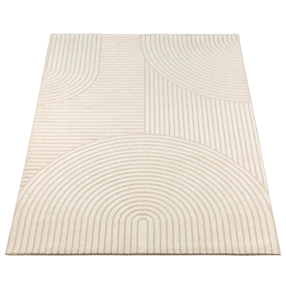 Elio Vloerkleed – Beige – Organisch Cirkeldesign – Laagpolig Vloerkleed