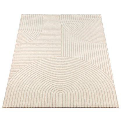 Elio Vloerkleed – Beige – Organisch Cirkeldesign – Laagpolig Vloerkleed