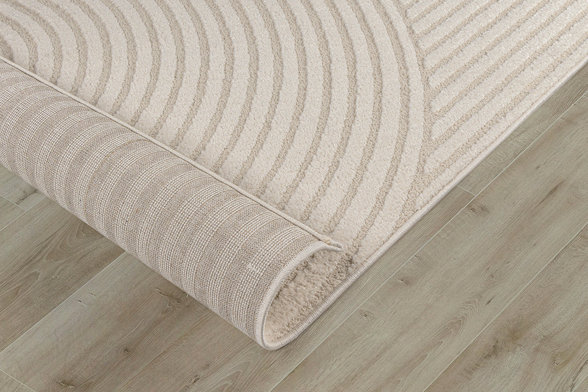 Elio Vloerkleed – Beige – Organisch Cirkeldesign – Laagpolig Vloerkleed