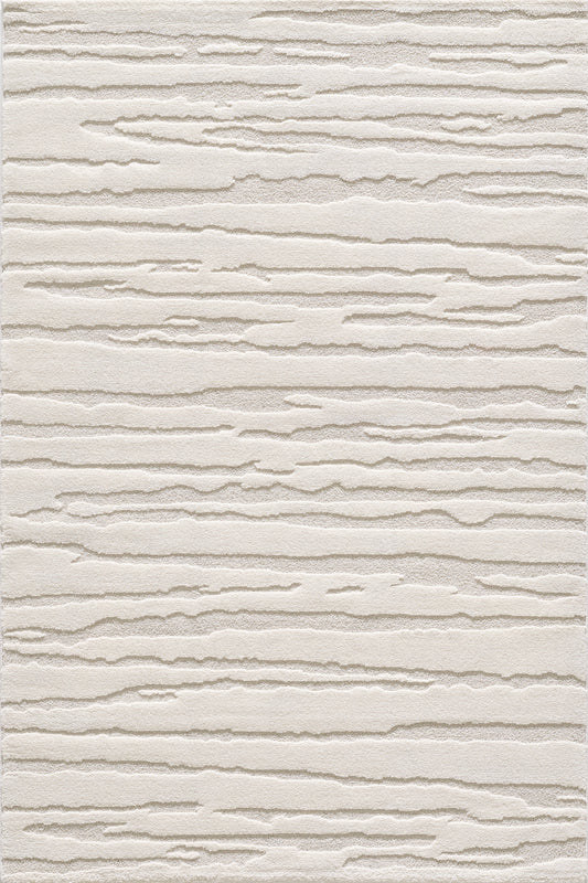 Elio Vloerkleed – Creme – Japandi Lijndesign – Laagpolig Vloerkleed