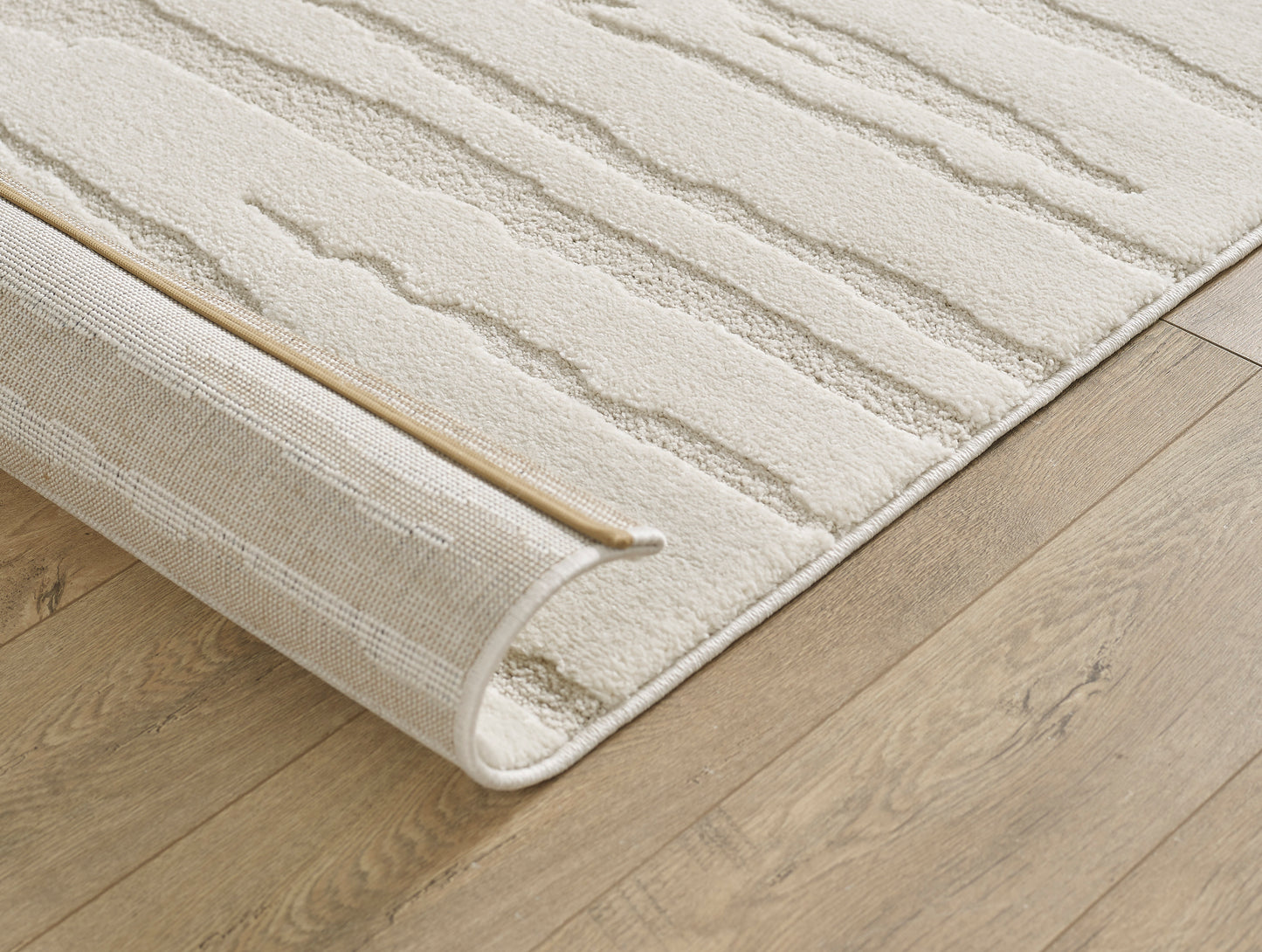 Elio Vloerkleed – Creme – Japandi Lijndesign – Laagpolig Vloerkleed