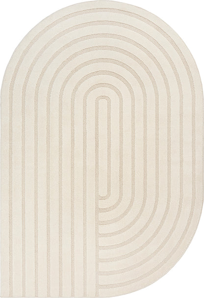 Elio Vloerkleed – Cream – Abstract Boogdesign – Laagpolig Vloerkleed