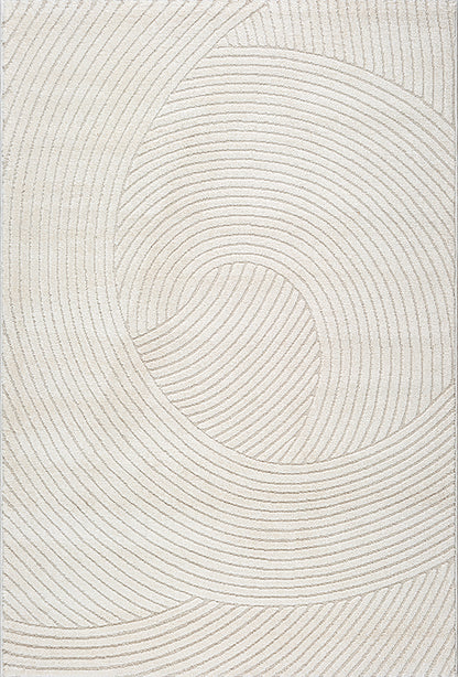 Elio Vloerkleed – Cream – Abstracte Bogendesign – Laagpolig Vloerkleed