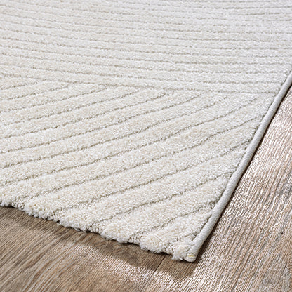 Elio Vloerkleed – Cream – Abstracte Bogendesign – Laagpolig Vloerkleed