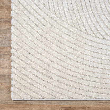 Elio Vloerkleed – Cream – Abstracte Bogendesign – Laagpolig Vloerkleed