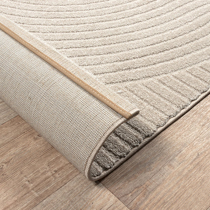 Elio Vloerkleed – Beige – Organisch Boogdesign – Laagpolig Vloerkleed