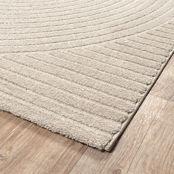 Elio Vloerkleed – Beige – Organisch Boogdesign – Laagpolig Vloerkleed