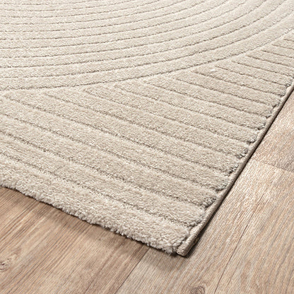 Elio Vloerkleed – Beige – Organisch Boogdesign – Laagpolig Vloerkleed