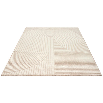 Elio Vloerkleed – Beige – Organisch Boogdesign – Laagpolig Vloerkleed