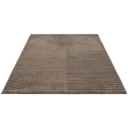 Elio Vloerkleed – Bruin – Organisch Boogdesign – Laagpolig Vloerkleed