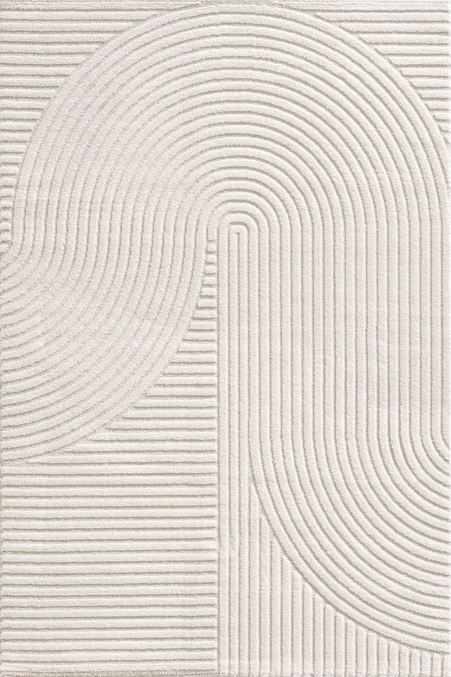 Elio Vloerkleed – Creme – Organisch Boogdesign – Laagpolig Vloerkleed