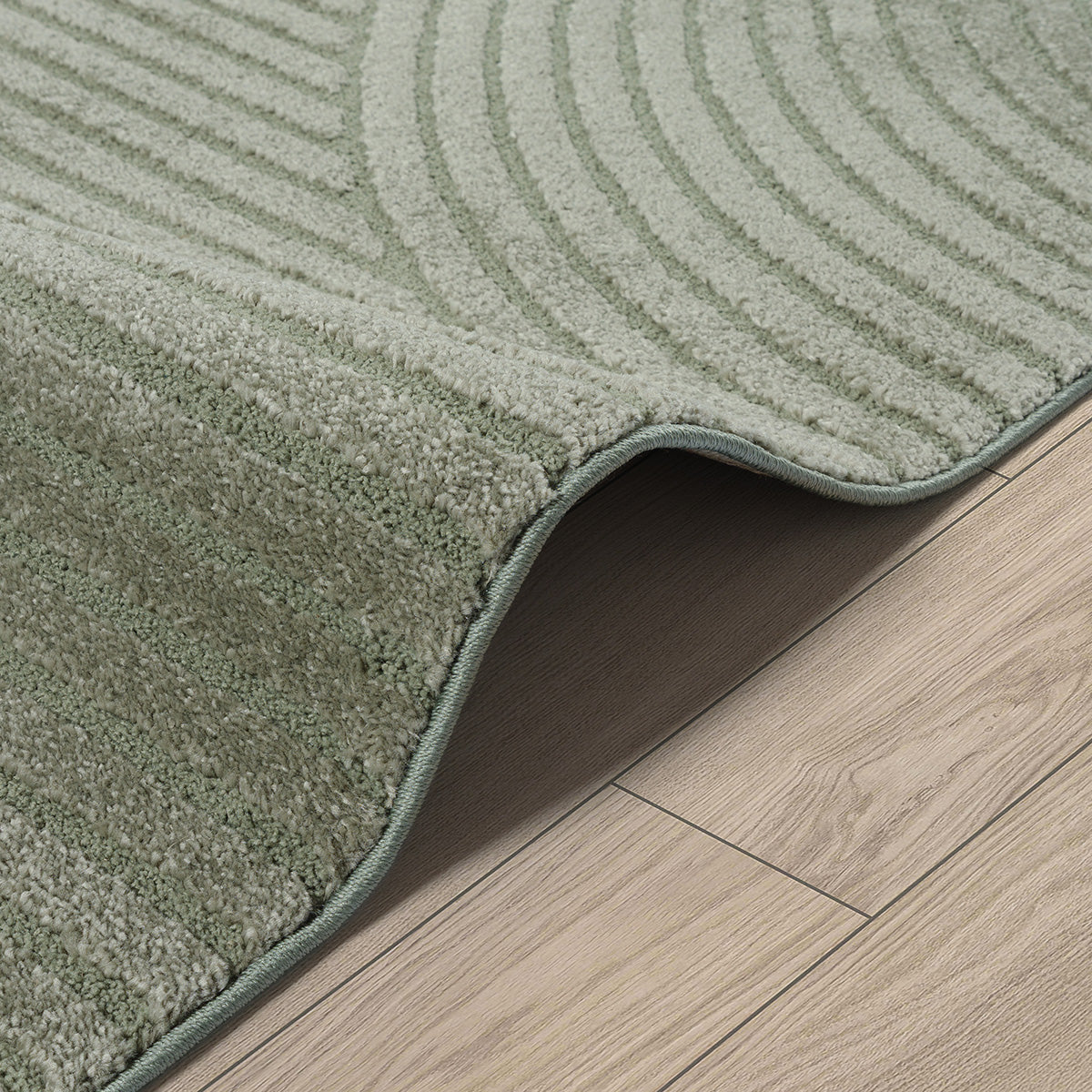 Elio Vloerkleed – Groen – Organisch Boogdesign – Laagpolig Vloerkleed