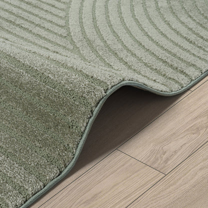 Elio Vloerkleed – Groen – Organisch Boogdesign – Laagpolig Vloerkleed