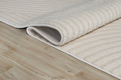 Elio Vloerkleed – Creme – Organisch Cirkeldesign – Laagpolig Vloerkleed