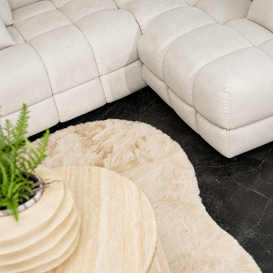Heaven Vloerkleed – Beige – Organische Vormen – Ultra Zacht & Hoogpolig