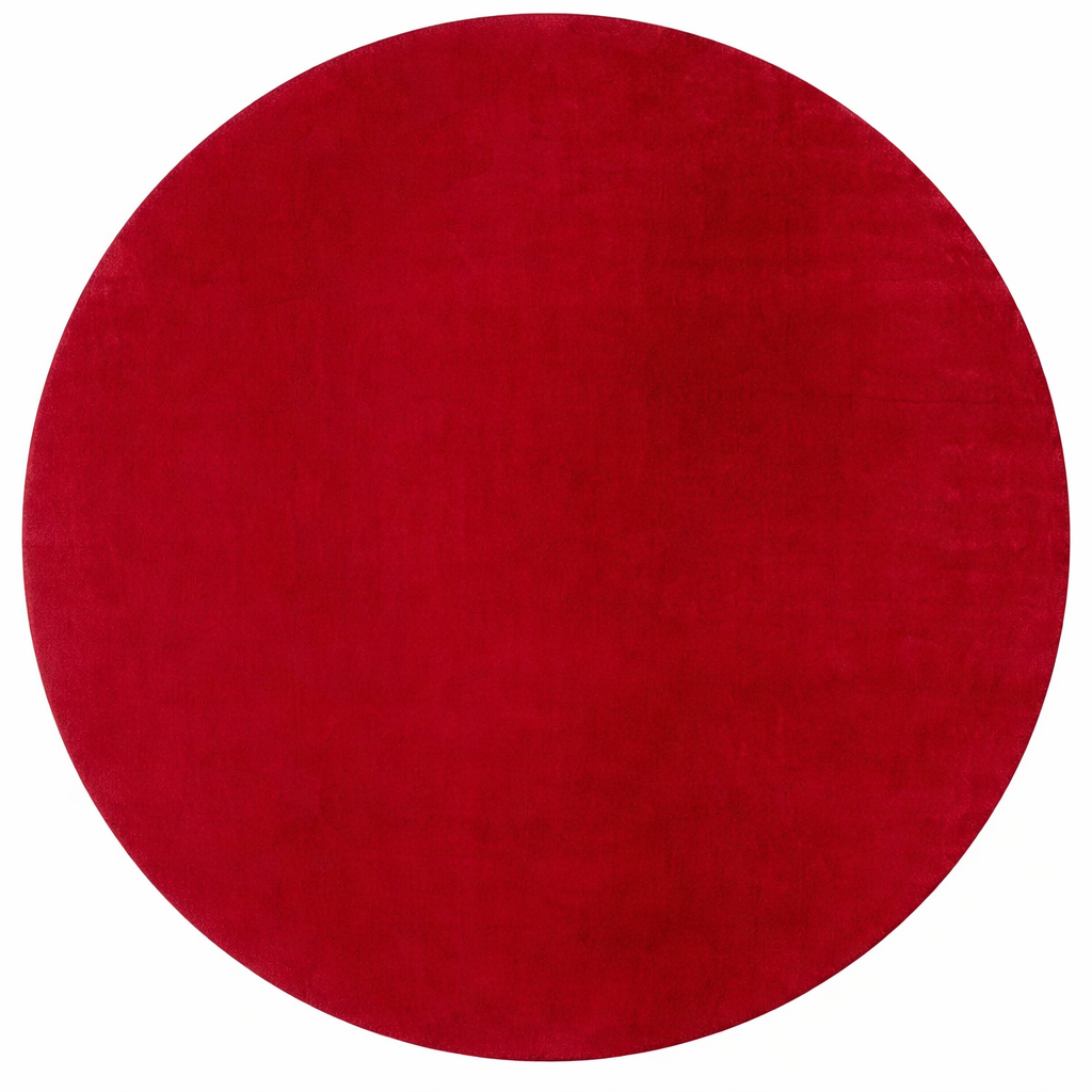 Joy Rond Vloerkleed – Rood – Effen laagpolig vloerkleed – zacht en met glans