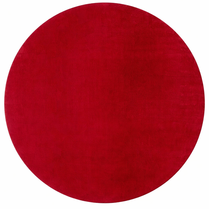 Joy Rond Vloerkleed – Rood – Effen laagpolig vloerkleed – zacht en met glans