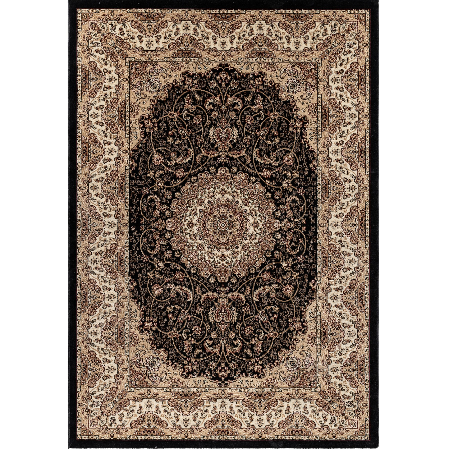 Bukhara – Klassiek Vloerkleed – Zwart/Beige