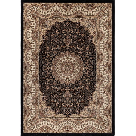 Bukhara – Klassiek Vloerkleed – Zwart/Beige