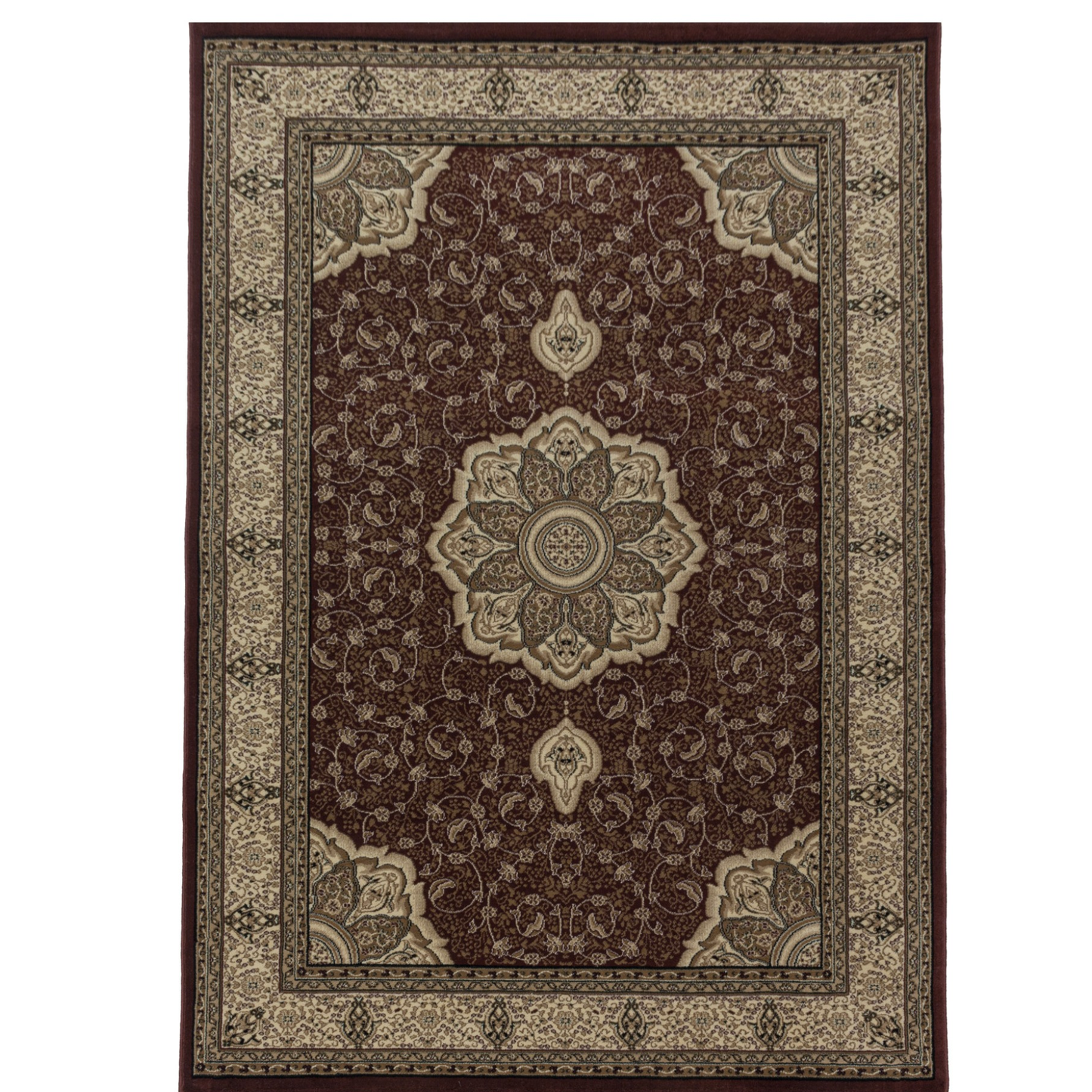 Kashmir – Klassiek Vloerkleed – Beige/Rood