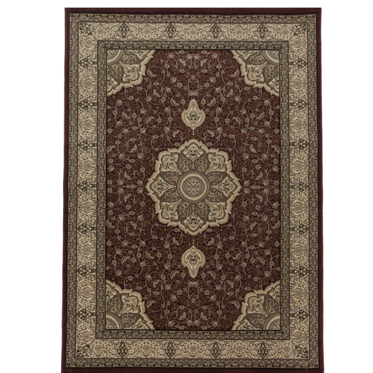Kashmir – Klassiek Vloerkleed – Beige/Rood