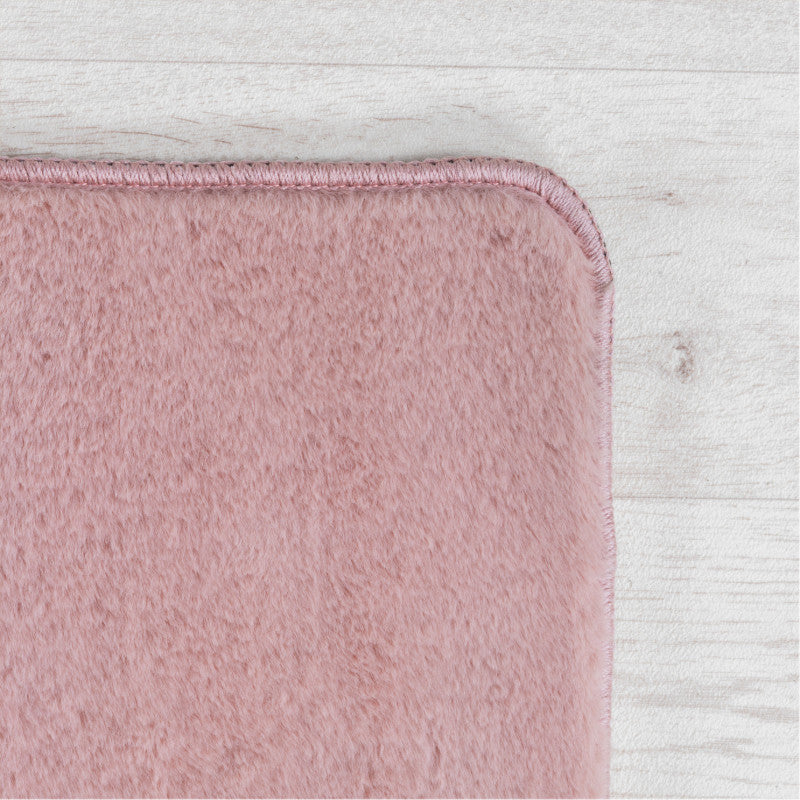 Joy Rond Vloerkleed – Roze – Effen laagpolig vloerkleed – zacht en met glans