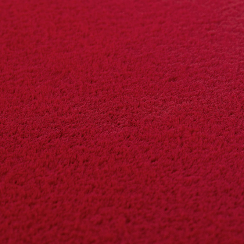 Joy Rond Vloerkleed – Rood – Effen laagpolig vloerkleed – zacht en met glans