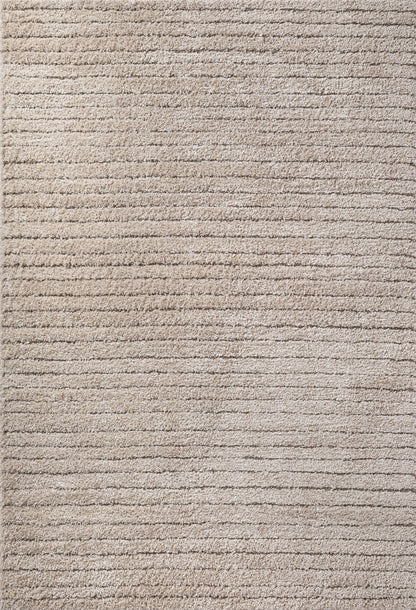 Ideal Shaggy Vloerkleed – Beige – Geribbelde Structuur – Hoogpolig Vloerkleed