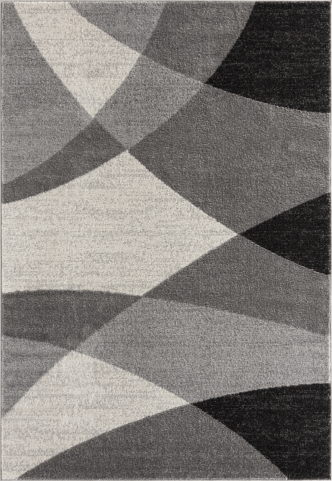 Thales Vloerkleed – Grijs – Abstract Geometrisch Design – Laagpolig Vloerkleed
