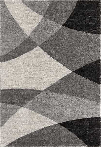 Thales Vloerkleed – Grijs – Abstract Geometrisch Design – Laagpolig Vloerkleed