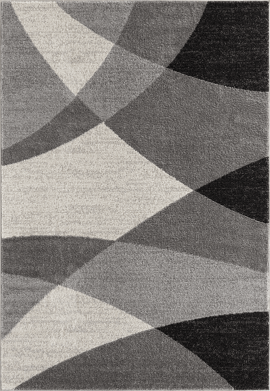 Thales Vloerkleed – Grijs – Abstract Geometrisch Design – Laagpolig Vloerkleed
