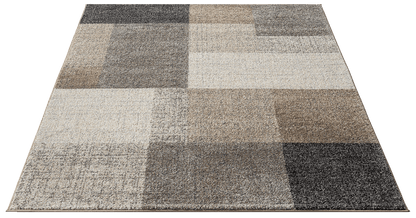 Thales Vloerkleed – Beige – Modern Blokdesign – Laagpolig Vloerkleed