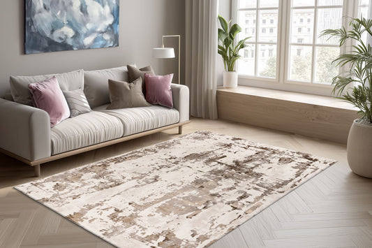 Tropez Beige – Warme verweerde structuur – Laagpolig vloerkleed