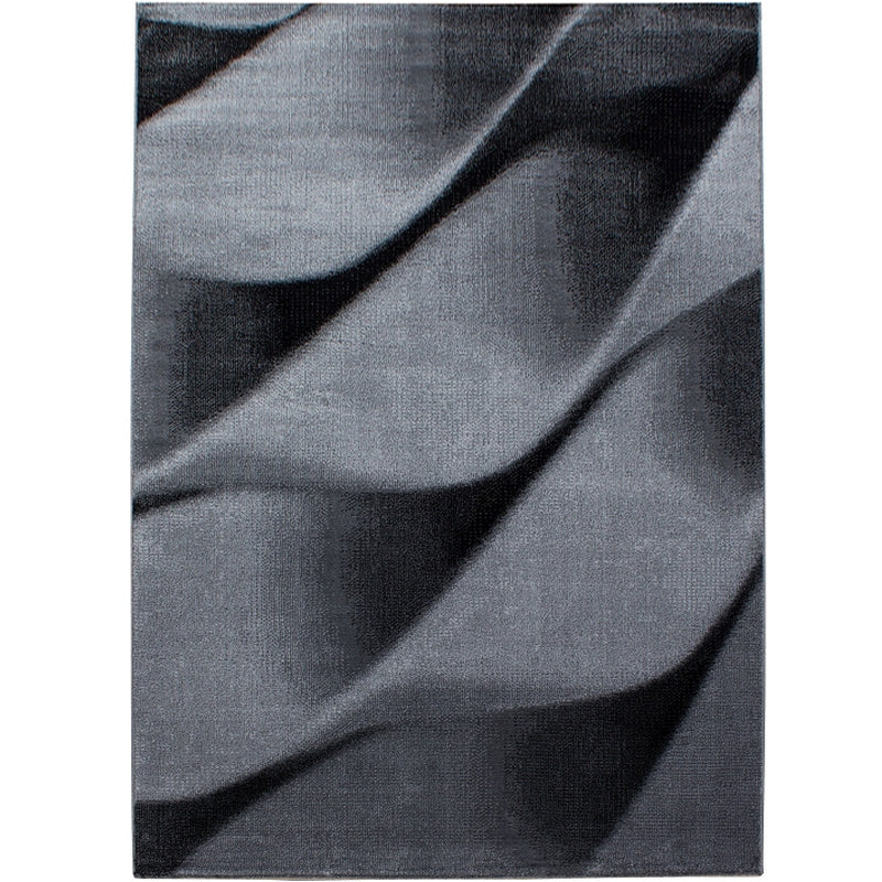 Parma Vloerkleed – Zwart Golvend – Laagpolig & Modern Design