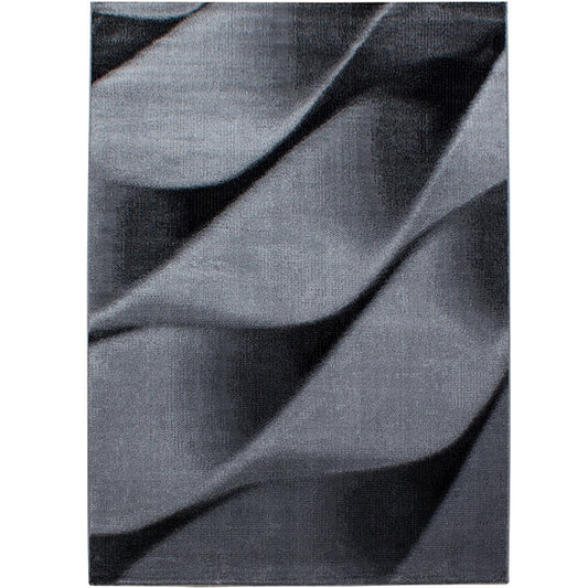 Parma Vloerkleed – Zwart Golvend – Laagpolig & Modern Design
