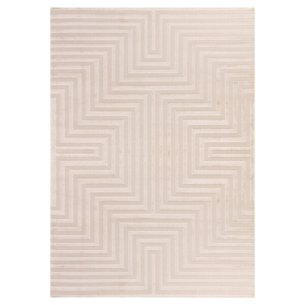 Sahara Vloerkleed – Beige – Laagpolig met Modern Lijnenspel
