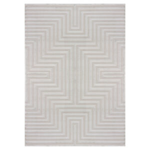 Sahara Vloerkleed – Zilver – Grafisch Geweven Design – Voor Binnen