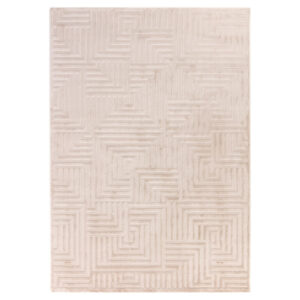 Sahara Vloerkleed – Beige – Rustgevend Golfpatroon – Laagpolig Comfort