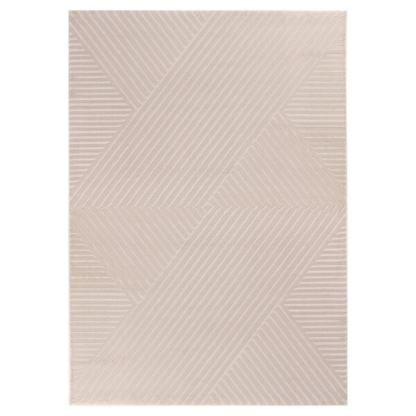 Sahara Vloerkleed – Beige – Diagonaal Lijnenspel – Laagpolig & Modern