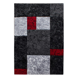 Hawaii Vloerkleed – Grijs/Zwart/Rood – Laagpolig – Modern 3D-Design