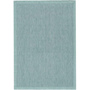 Giza Vloerkleed – Blauw met Kader – Laagpolig & Modern – Voor Binnen & Buiten